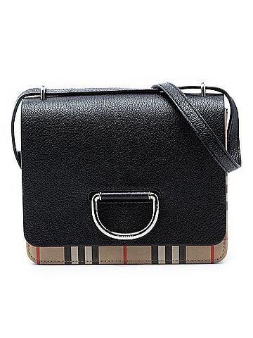 Burberry Small House Check Trimmed Goatskin D Ring Crossbody (view 1)