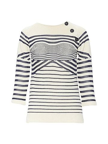 Jean Paul Gaultier Jean Paul Gaultier Cyber Baba optical stripe sailor sweater (view 1)