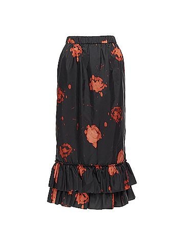 MARNI Marni splatter tie dye print tie ruffle hem midi skirt (view 1)