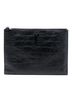 Saint Laurent 100% Leather Black Croc Embossed Leather Monogram Document Holder One size - photo 1