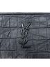Saint Laurent 100% Leather Black Croc Embossed Leather Monogram Document Holder One size - photo 6