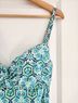 Helen Jon Graphic Floral Blue Green Swimsuit Top Size M - photo 4