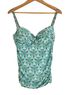 Helen Jon Graphic Floral Blue Green Swimsuit Top Size M - photo 1
