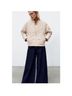 Zara Ivory Tan Faux Leather Jacket Size M - photo 4