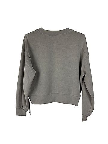 Lululemon Athletica  perfectly oversized crop crew in softstream fabric in Riverstone color  Sweatshirt (view 2)