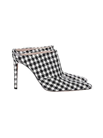 Altuzarra Altuzarra Checkered Davidson Houndstooth Mules in White Canvas (view 1)