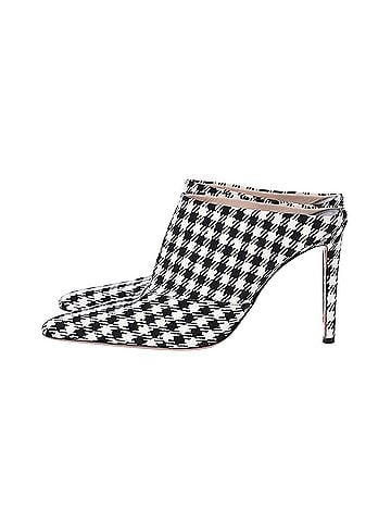 Altuzarra Altuzarra Checkered Davidson Houndstooth Mules in White Canvas (view 2)