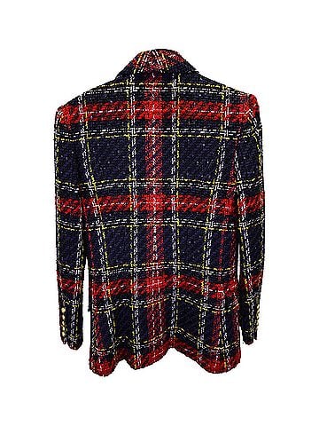 Balmain Balmain Tartan Double Breasted Blazer in Multicolor Tweed (view 2)