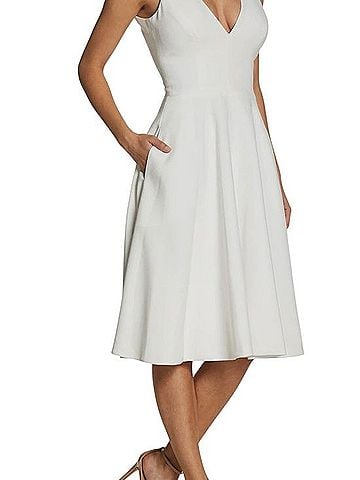 Dress the Population V-Neck Fit & Flare Casual Dress (view 1)