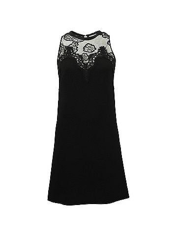 Sandro Sandro Paris Lace Shift Dress in Black Polyester (view 1)