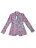 Alice + Olivia 98% Polyester 2% Elastane 100% Polyester Paisley Pink Green Blazer Size 2 - photo 1
