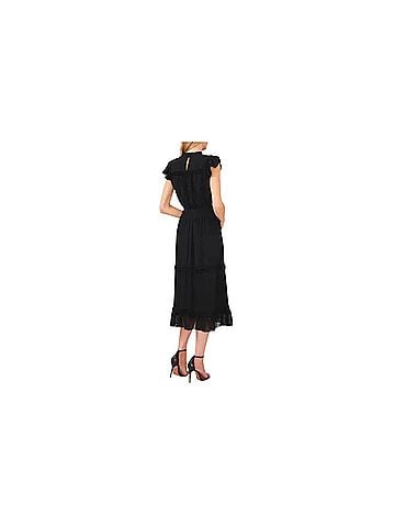 CeCe Ruffled Flutter Sleeve Swiss Dot Midi Dress Casual Dress (view 2)