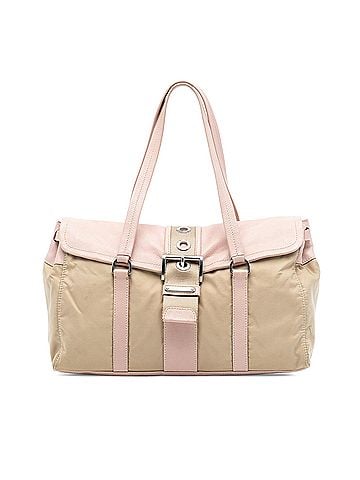 Prada Vitello Trimmed Tessuto Shoulder Bag (view 1)