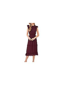CeCe Ruffled Flutter Sleeve Swiss Dot Midi Dress Casual Dress (view 1)