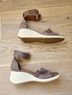 Chie Mihara 100% Suede Brown Ivory Sandals Size EU 42 - photo 4