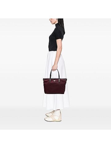 Prada Saffiano Trimmed Tessuto Satchel (view 2)