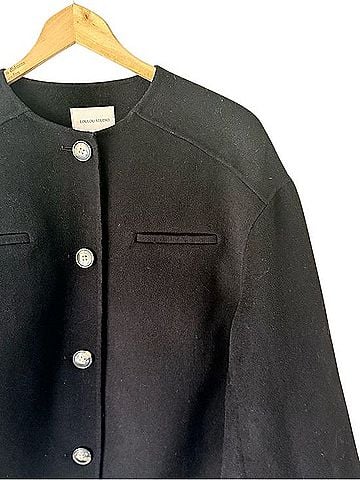LOULOU STUDIO Merino Wool Cashmere Back Collarless Jacket Jacket (view 2)
