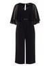 City Chic 96% Polyester 4% Elastane 100% Polyester 97% Polyester 3% Elastane Solid Black Jumpsuit Size 14 - photo 1