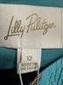 Lilly Pulitzer Floral Teal Multi Color Gold Sleeveless Blouse Size 12 - photo 3