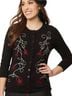 Unique Vintage Print Black Red Cardigan Size 3X - photo 1