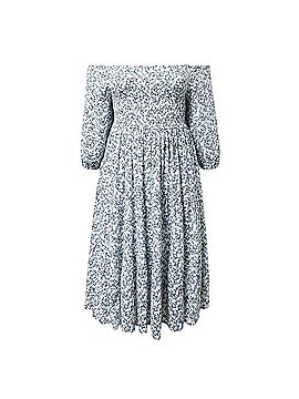 Torrid Ditsy Floral Washable Gauze Off The Shoulder Dress Casual Dress (view 1)
