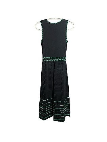 Maje Maje Paris little black midi dress with green details Casual Dress (view 2)