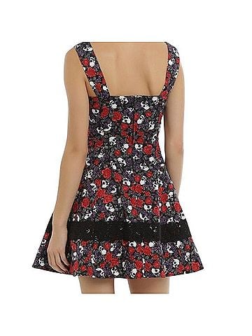 Hot Topic Skull Floral Dress Casual Dress (view 2)