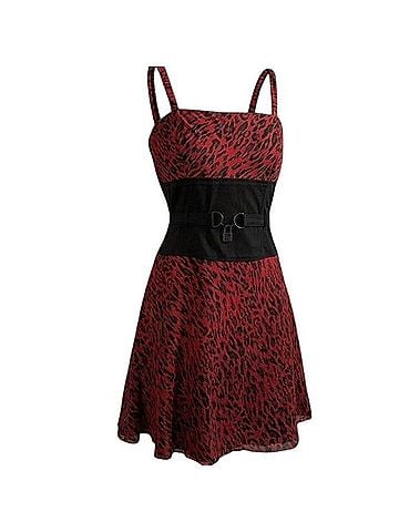 Tripp NYC Red Leopard Dress Casual Dress (view 1)