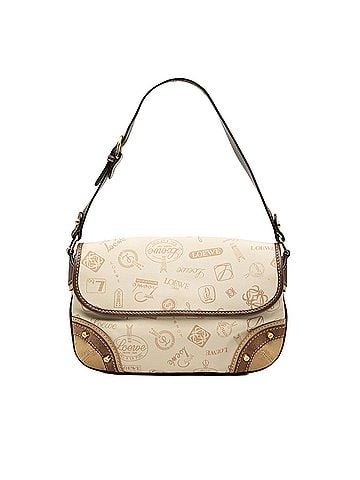 Loewe 160th Anniversary Suede Trimmed Canvas Flap Shoulder Bag (view 1)