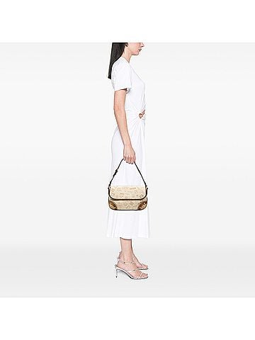 Loewe 160th Anniversary Suede Trimmed Canvas Flap Shoulder Bag (view 2)
