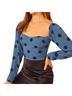 Reformation 100% Viscose Polka Dots Blue Long Sleeve Blouse Size 0X - photo 1