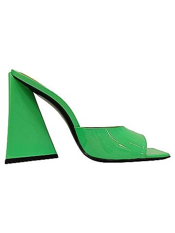 THE ATTICO The Attico Devon Mules in Neon Green Patent Leather  (view 1)