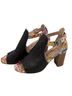 L'Artiste 100% Leather Black Multi Color Heels Size EU 36 - photo 1