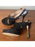 Stuart Weitzman 100% Suede Solid Black Heels Size 9 - photo 11