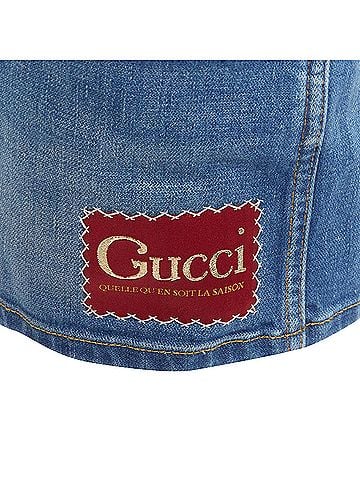 Gucci Gucci Cotton Blend GG Logo Patch Wide Leg Mid Rise Shorts (view 2)