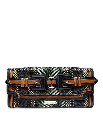 Burberry Prorsum Woven Buffalo Leather and Cotton Clutch (view 1)
