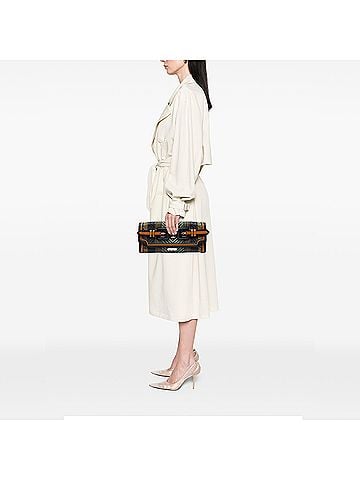Burberry Prorsum Woven Buffalo Leather and Cotton Clutch (view 2)