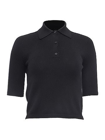 Max Mara  'S Max Mara Gemma Polo Shirt in Black Wool (view 1)