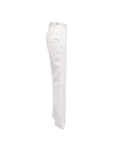 Dolce & Gabbana  Dolce & Gabbana High-Rise Flared Trousers in White Cotton (view 2)