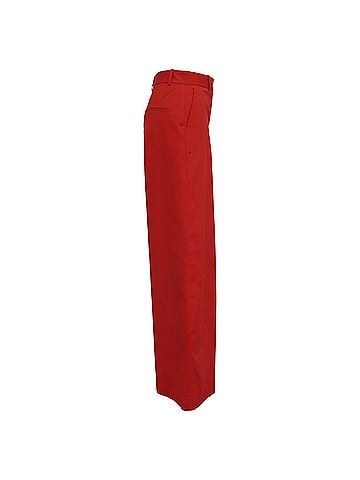 Theory  Theory Wide-Leg Trousers in Red Cotton (view 2)