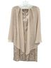 Alex Evenings 100% Polyester Solid Multi Color Tan Gray Cocktail Dress Size 12 - photo 2