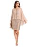 Alex Evenings 100% Polyester Solid Multi Color Tan Gray Cocktail Dress Size 12 - photo 1