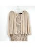 Alex Evenings 100% Polyester Solid Multi Color Tan Gray Cocktail Dress Size 12 - photo 4