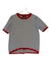 Dokotoo Stripes White Red Blue Short Sleeve Blouse Size M - photo 1