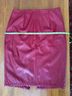 No Name 100% Polyurethane 100% Polyester Red Burgundy Leather Skirt Size L - photo 6