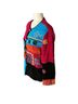 Allure 100% Rayon 100% Polyester Print Red Blue Black Cardigan Size M - photo 5