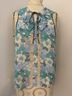 Coach Floral Blue Ivory Sleeveless Blouse Size 6 - photo 4