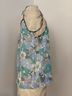 Coach Floral Blue Ivory Sleeveless Blouse Size 6 - photo 5