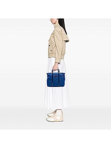 Prada Vitello Trimmed Tessuto Satchel (view 2)