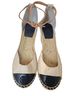 Tory Burch 100% Canvas Tan Black Sandals Size 9 1/2 - photo 2